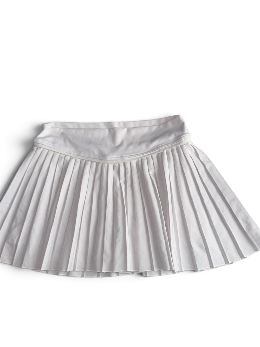 Varsity White Pleated Mini Skirt